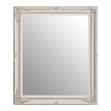 Champagne silver coloured framed mirror in a  baroque style.