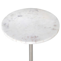 White Marble Table on Chrome Base 63 cm