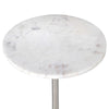 White Marble Table on Chrome Base 63 cm