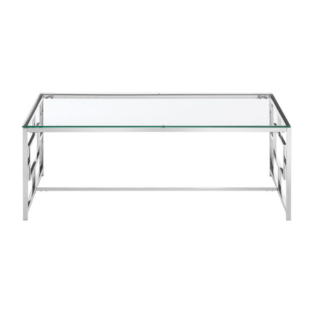 Glass Topped Nickel Base Coffee Table 120 cm