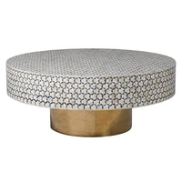 Round Geometric Inlasid Coffee Table 107 cm