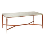 Luxurious Marble and Gilt Metal Coffee Table. Simple Elegance. 