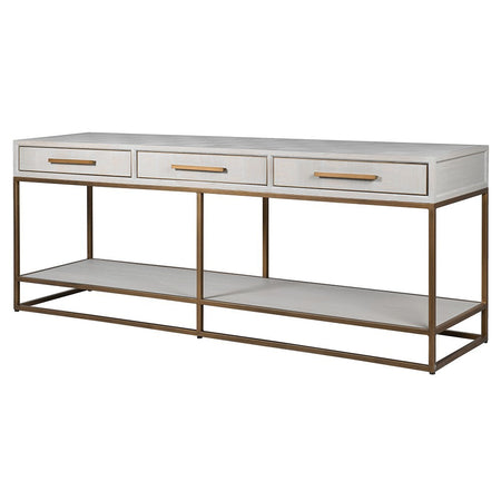 White Console Table 2 Drawers 91 cm