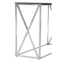 Chrome and Glass Cross End Console Table