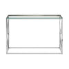 Chrome and Glass Cross End Console Table