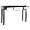 3 Draw Mirrored Glass and Black Console/Dressing Table