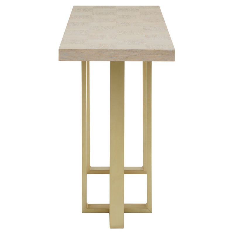 Pale Oak Brushed Gold Console 130 cm