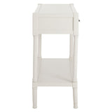 Medium size white 2 drawer console table.