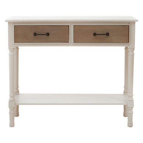 2 Drawer Console Table in cream painted finish