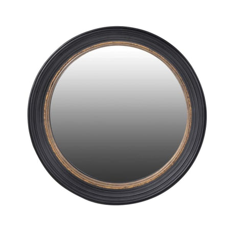 Round Black Convex Mirror 85 cm