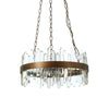 Copper Banded Acrylic Shard Chandelier