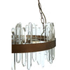 Copper Banded Acrylic Shard Chandelier