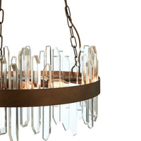 Copper Banded Acrylic Shard Chandelier