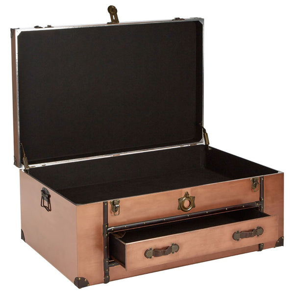 Copper and wooden storage trunk