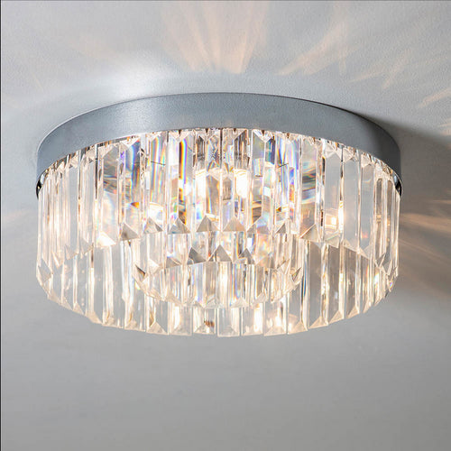 Crystal Prism Nickel Light IP44 35 cm
