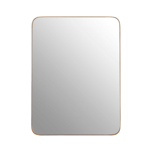 Curved edge gilt mirror with a slim profile frame, offering a lot of glass for extra light in any room, simple and very effective mirror.  H: 81 cm W: 61 cm