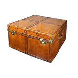 Leather Coffee Table Trunk With Straps