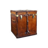 Leather Cube Trunk With Brass fittings and Straps