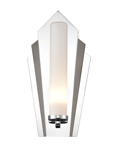 Polished Nickel & Matt Black Dual Wall Light With Clear Ribbed Glass IP 44 - 30 cm