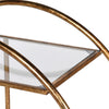 Gilt metal and glass 'deco' styled drinks trolley