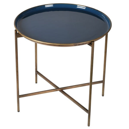 Blue Marbled Tray Top Tables 73 cm