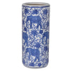 Blue and white elephant design umbrella stand.