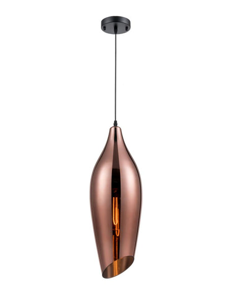 Extra long Aerial glass pendant in copper, perfect island pendant. Also shown in the smoked glass.