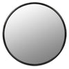 Round, dark metal framed mirror in a steel grey finish, Perfect for the Industrial interior.  W: 109 cm