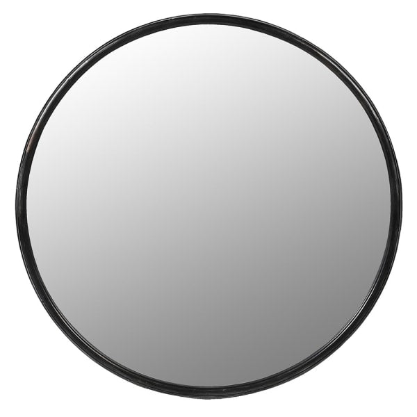 Round, dark metal framed mirror in a steel grey finish, Perfect for the Industrial interior.  W: 109 cm