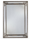 This highly decorative, panelled mirror in a silver gilt finish, really sparkles the bevelled edges and pretty corner appliques have a vintage feel, perfect for a period house. H: 192 cm W: 134 cm D: 6 cm