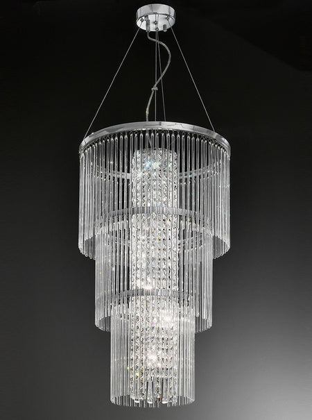 Cluster Clear Glass Pendant 85cm