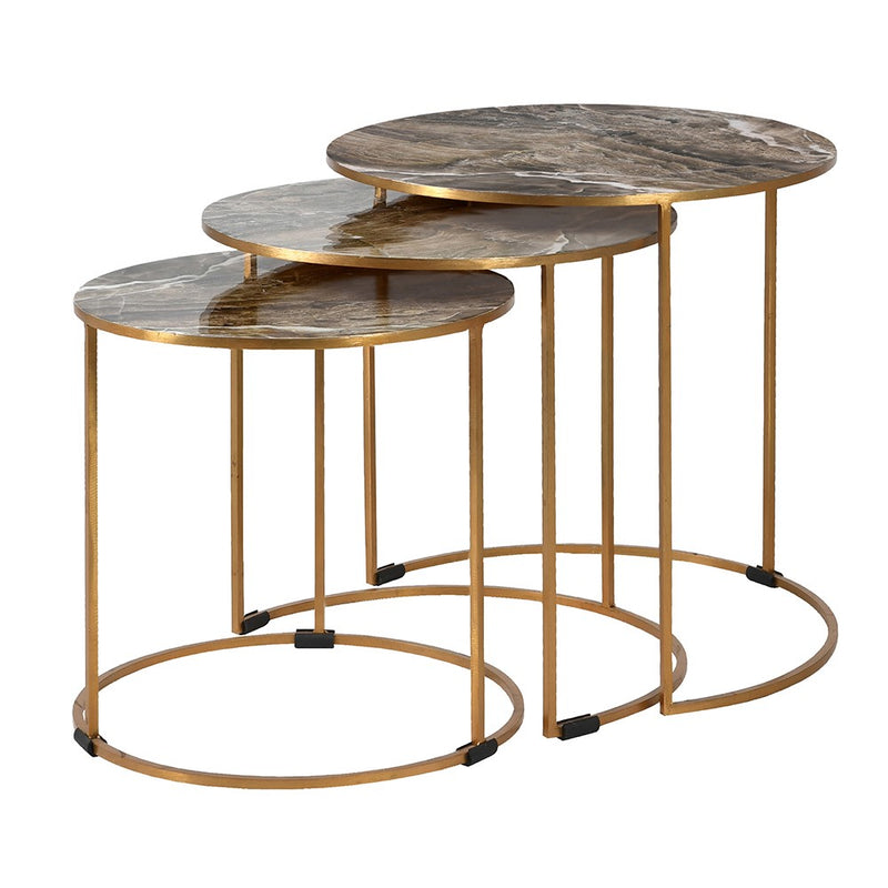 Faux Marble Side Tables 50 cm