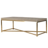 Coffee Table Faux Shagreen Gilt Base 120 cm