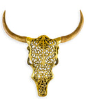 A sophisticated take on the classic wall hanging animal head. The intricate cut in the metal adding to the high end look.