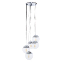 5 chrome and glass ball pendant light.