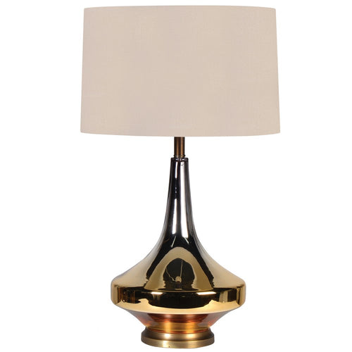 Tall, statement glass light in an ombre gold colour stretching up the body of the base.