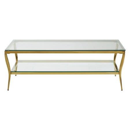 Glass Topped Nickel Base Coffee Table 120 cm