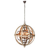 Wooden Globe Chandelier 80cm