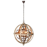 Wooden Globe Chandelier 80cm