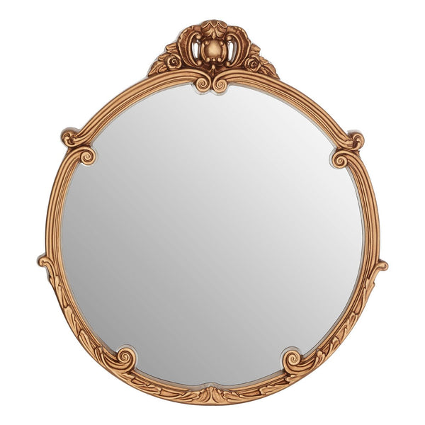 Gold Finish Ornate Round Mirror