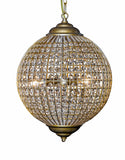 Gold Globe Chandelier available in two sizes 50cm or 40cm wide. Crystal beading encased in brushed gold metalwork reflects a pretty pattern around your ceiling and walls. A classic hanging pendants which compliments all types of decor.