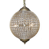 Gold Globe Chandelier available in two sizes 50cm or 40cm wide. Crystal beading encased in brushed gold metalwork reflects a pretty pattern around your ceiling and walls. A classic hanging pendants which compliments all types of decor.