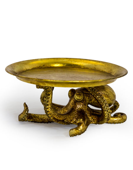 Round Mirrored Gold Gilt Tray Gilt - Greek Key Style 45cm REDUCED