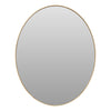 Slim framed gold oval mirror, a sophisticated look in the cloakroom or bathroom.