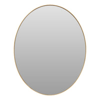 Slim framed gold oval mirror, a sophisticated look in the cloakroom or bathroom.