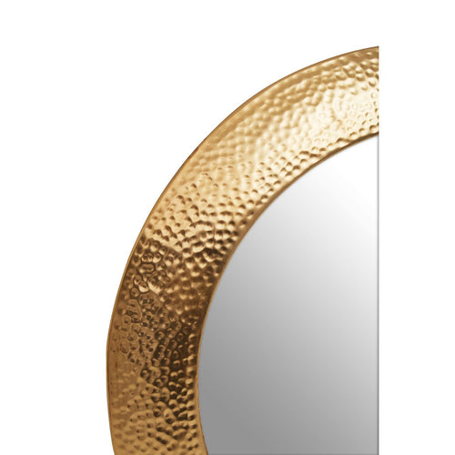 Gold Round Hammered Effect Mirror