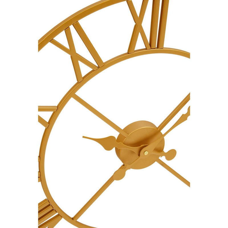 Unusual gold skeleton clock in a smaller size 56cm. Great glamourous clock on any wall colour.