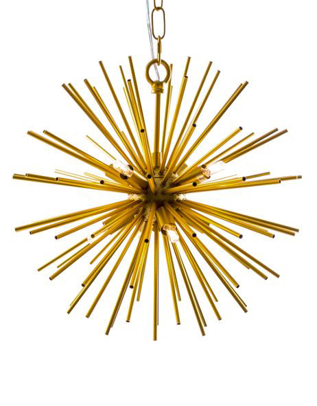 Small gold/brass metal satellite style chandelier
