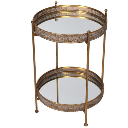 Antique Brass Side Table 54 cm