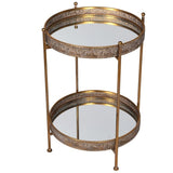 A stunning gold metal occasional table with versatile mirrored trays that look beautiful on any surface. 
